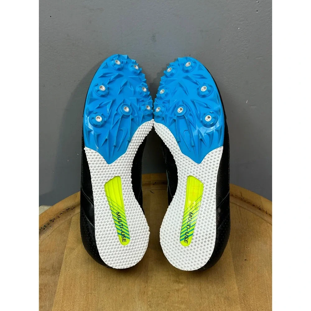 Nike Track Spikes Mens 10 Black Volt Zoom Rival MD 6 468648-041 Racing Shoes